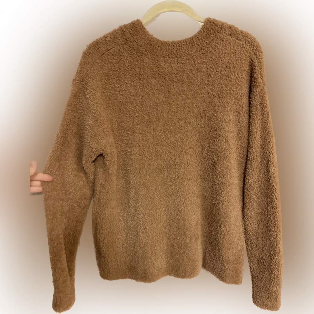 Camel Colored Fuzzy Sweater Womens Size Small